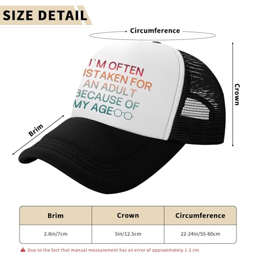 Image of Funny Trucker Hats,Trucker Hat Baseball Cap for Women Snapback Adjustable Hat Humor Gift Men