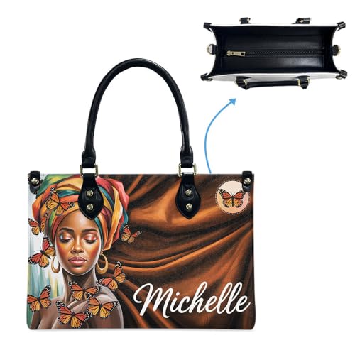Personalized Queen Leather Bag, Gift for African American, Afro Black Girl, Mother's Day Gift, Church Bags for Women, Bible Bag, Purses For Moms, Personalized Bags qsmTpA4