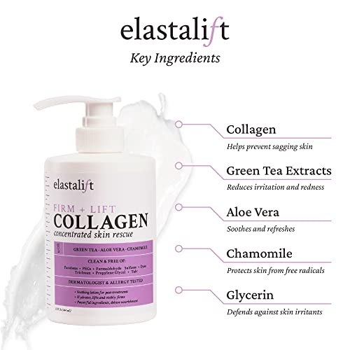 Elastalift Body Cream & Face Lotion Skin Care Moisturizers | Face Moisturizer + Body Lotion Collection, Large Value Size 15 Ounce Spa Size Bottles - Image 3