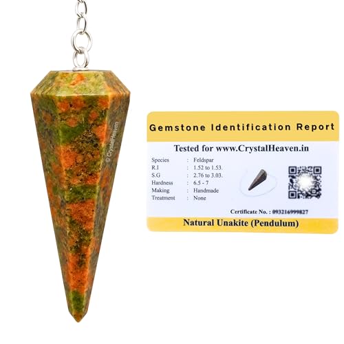 Image of Unakite Pendulum Dowsing Tool - Natural Crystal Pendulum for Spiritual Guidance - Premium Dowser Pendulum for Accurate Divination and Energy Healing - Perfect for Energy Healing and Chakra Balancing - Handcrafted with Precision and Elegance