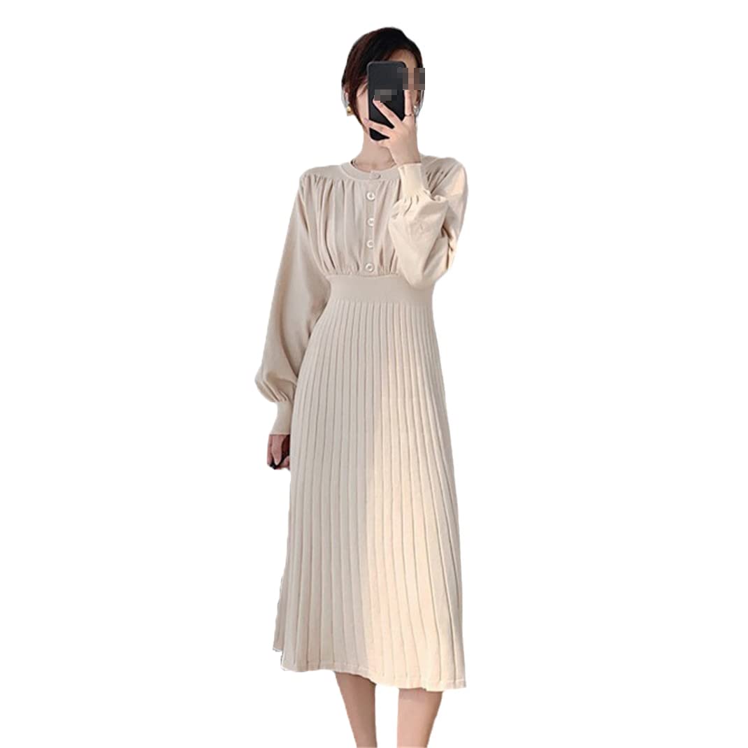 Autunno Inverno Stile Coreano Donne Vestito Da Lavoro A Maglia Elegante Abito Bianco Da Sera Sottile