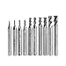 JUSTJUNFEN 10pcs 1,5-6mm HSS. Spiral Diamond 4 Flûte Terminal Cutter Cutter CNC. Outil de Forage Pièces d'outils