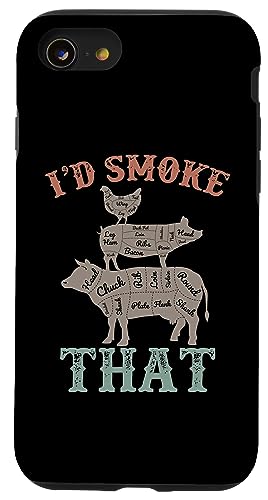 Carcasa para iPhone SE (2020) / 7 / 8 Funny Retro BBQ Party Smoker Chef Dad - I'd Smoke That