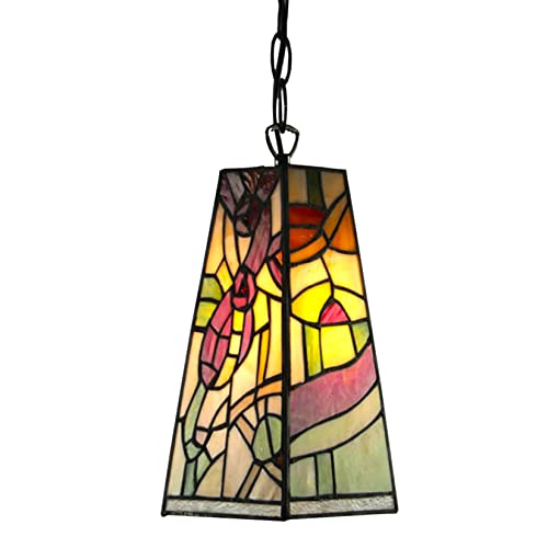 Lampe suspendue 18cm style Tiffany fleur rose pour îlot cuisine et couloir CFWSHJ