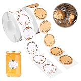 1000 Piezas Etiquetas Adhesivas Personalizadas 25 mm, Kraft Etiquetas Pegatinas Adhesivas Redondas Marrón, Etiquetas de Papel Kraft Autoadhesivas en Blanco, para Tarros de Mermelada y Especias