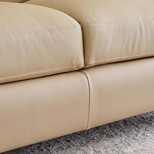 Image of Home Centre | Winchester | Half Leather|Solid Wood | 2 Seater Sofas | Beige | 1 Year Warranty