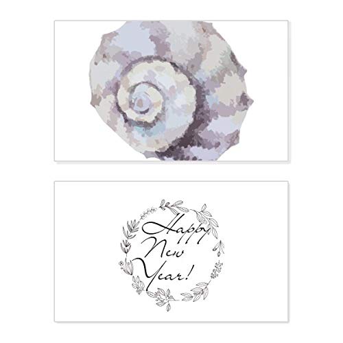 Tarjeta de felicitación conmemorativa de Año Nuevo, caracol marino de colores