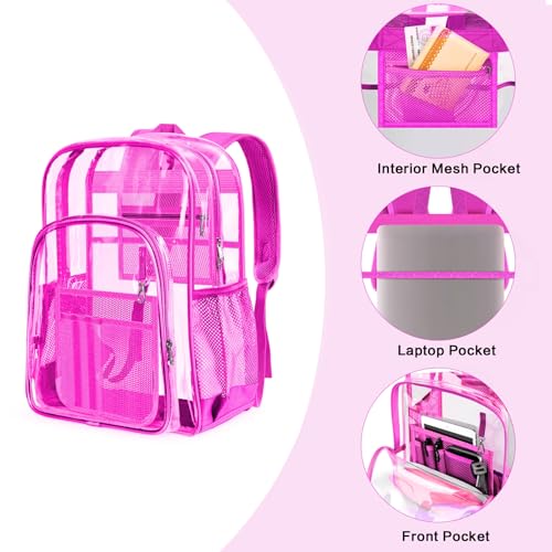 Image of PAMANO Clear Backpack Transparent Heavy Duty School PVC Bookbag See Through Bag Boys and Girls for College Work Travel Security