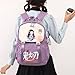 YWOIHL Cute Anime Backpack for Kids Teens Multi-Pocket School Bag with Large Capacity Fashion Laptop Backpack for Girls Boys (Purple)