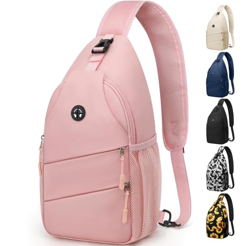 Image of Crossbody Bags for Women Men Trendy Sling Bag Bakpack Casual Chest Bag with Convertible Shoulder Strap steel Stainless Steel Paint