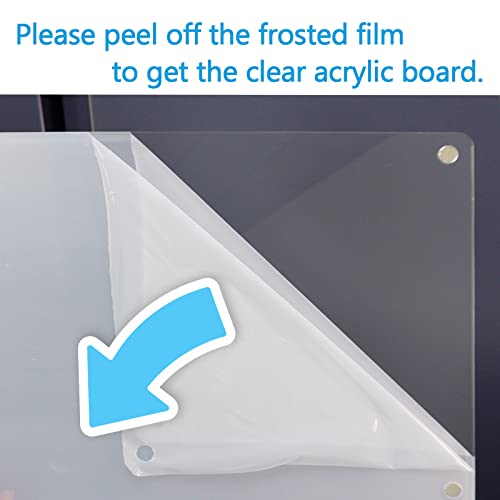 Acrylic Note Board Refrigerator Dry Erase Board Magnetic Clear 15”X11" Includes 4 Dry Erase Markers #TOP2