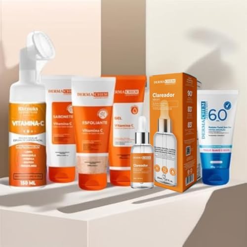 Kit Skincare Vitamina C Sabonete+Esfoliante+Gel Hidratante+Serum ...