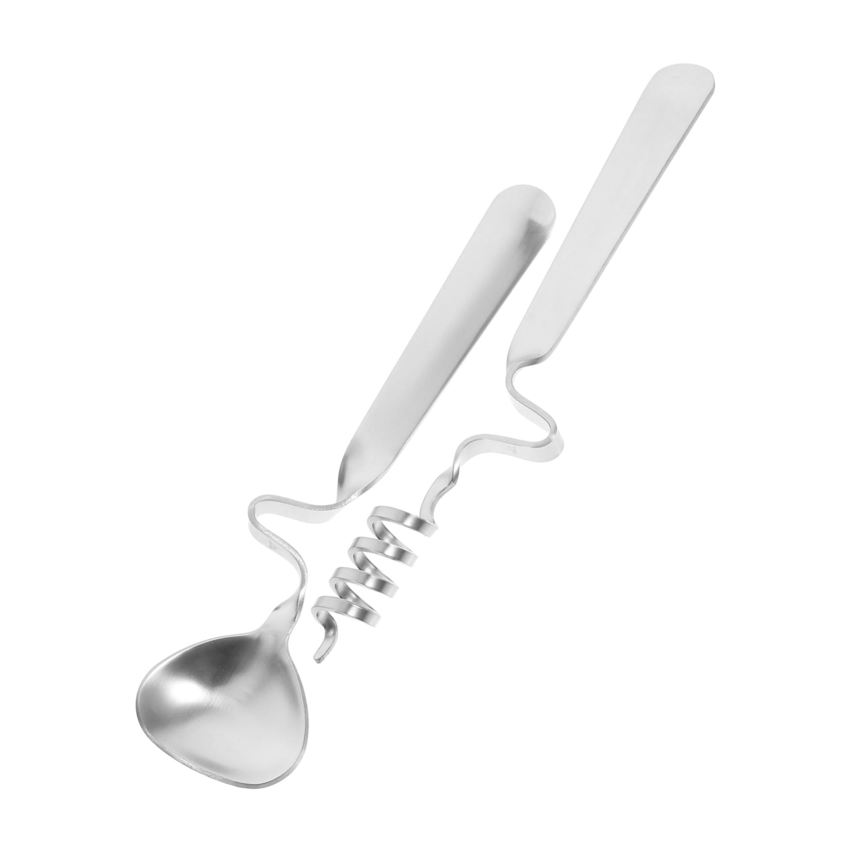 STOBAZA 1 Set Creative Hanging Cup Stirring Stick Honey Stirrer Server Appetizer Spoons Syrup Dippers Honey Dipper Dinner Spoons Pudding Jelly Spoons 304 Stainless Steel Silver re-usable