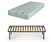 King of Dreams Ensemble Matelas 120x190 + Sommier Démonté + Pieds + Oreiller Mémoire + Protège Matelas Offerts Mousse Poli Lattex Indéformable - 19 cm - Ferme - Tissu à l'Aloe Vera
