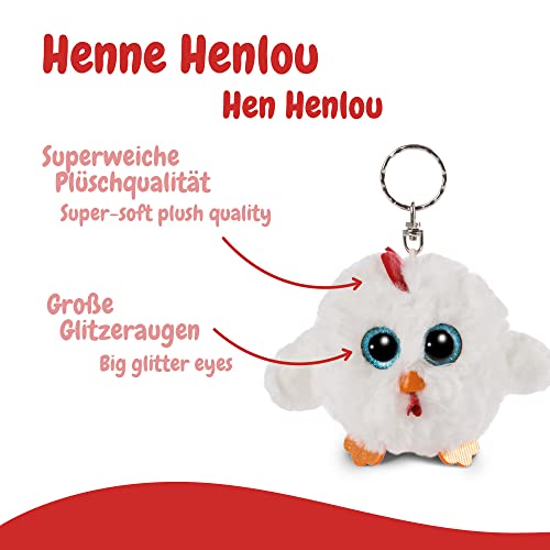 NICI Glubschis: Das Original – Glubschis Schlüsselanhänger Henne Henlou 9 cm – Huhn Kuscheltieranhänger mit Schlüsselring für Schlüsselband, Schlüsselbund & Schlüsselhalter – Taschenanhänger