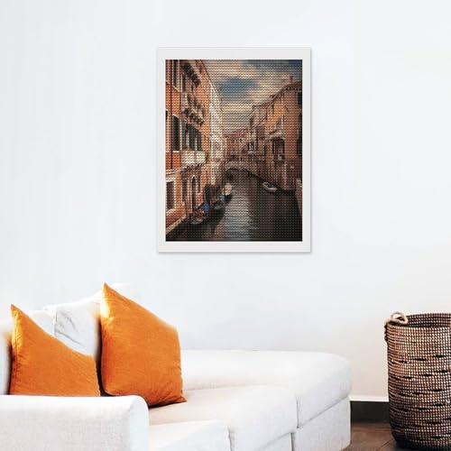 Kits de pintura de diamantes de Venecia para adultos con mosaico de gemas redondo 7