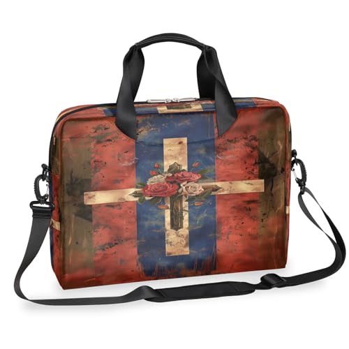 Sacoche pour ordinateur portable 13-16 pouces au design croix rétro et finitions XL