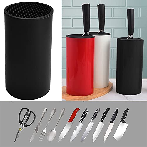 Universal Knife Holder, Round Knife Block Without Knives,Knife Block Storage Holder for Protecingt Blade Space Saver(Black) - Image 4