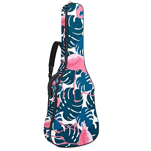 Sac à dos guitare acoustique rose imperméable avec organiseur de sac