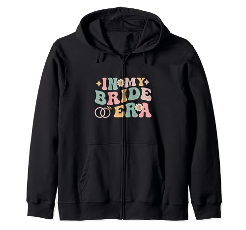 In My Bride Era Funny Retro Groovy Boda Compromiso Sudadera con Capucha