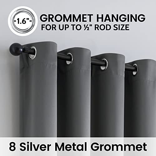 Image of SimpleHome Grey 100% Blackout Curtains Room Darkening Living Room 63 Inch