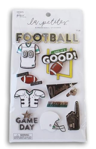 Stickabilities Football 3D Stickers for Journaling, Scrapbooking, Cardmaking, Arts & Crafts - 9 Count, Brown