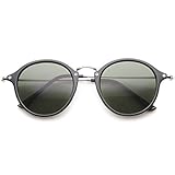 KISS Occhiali da sole stile MOSCOT mod. FLAT - tondi VINTAGE Johnny Depp uomo donna CULT unisex - NERO