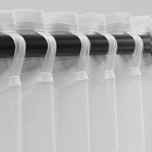 Gjertrud (Set Of 2) White Curtain Sheer (2 Pairs) 4 Panel Curtains 57 X 98 #TOP5