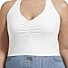 Hue Women's Blackout Cotton Midriff Bandeau Tube Halter Top, Assorted Shirt, -Halter Top/White, XL