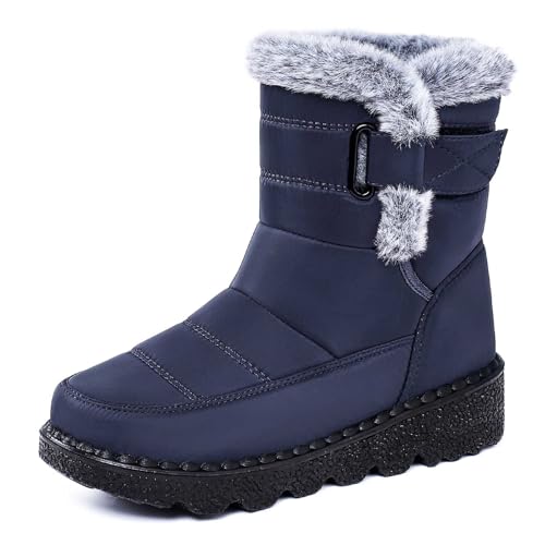 Botin para Mujer Forradas Calientes Zapatos Boots de Nieve Cana Media Cómodas Antideslizante parte superior invierno mayor durabilidad Ideal Otono