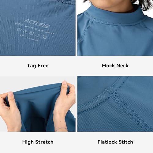 Actleis Boys Swim Shirt Quick Dry Rash Guard Short Sleeve Swimwear Kids Sun Protection UPF50+ UV Shirts4