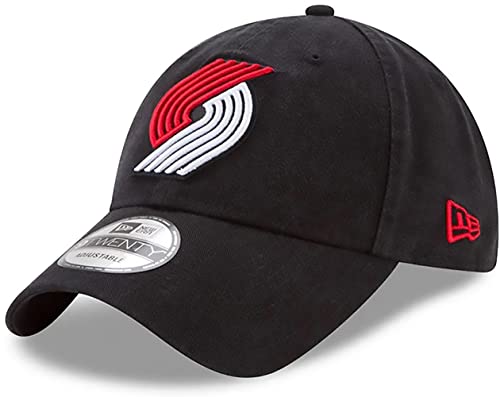 New Era Unisex-Adult NBA 9TWENTY Core Classic Team Color Primary Logo Adjustable Hat Cap One Size Fits All - Portland Trail Blazers Black