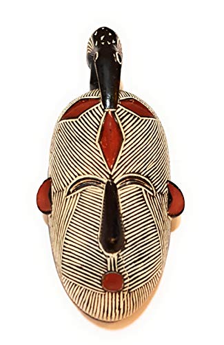 NOVARENA Masques muraux et sculptures d'art africain du Cameroun Gabon - Décoration d'intérieur Afrique (1 masque Songi pour homme de 30,5 cm)