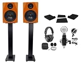 Rockville DPM5C Bundle: (2) 5.25 in 2-Way 150W Powered Studio Monitor Speakers, (2) RHTSB 36 in Speaker Stands, PRO-M50 Studio Headphones, (2) RRS190S Foam Studio Monitor Isolation Pads, 7-Items