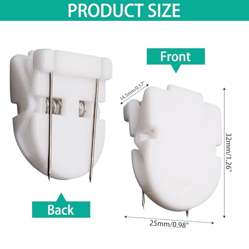 Image of 16pcs Cubicle Clips for Fabric Walls, Plastic Cubicle Hook, Push Pin Picture Hangers Panel Wall Clips for Hanging Photos Office Notes Memos Messages Frame (White)