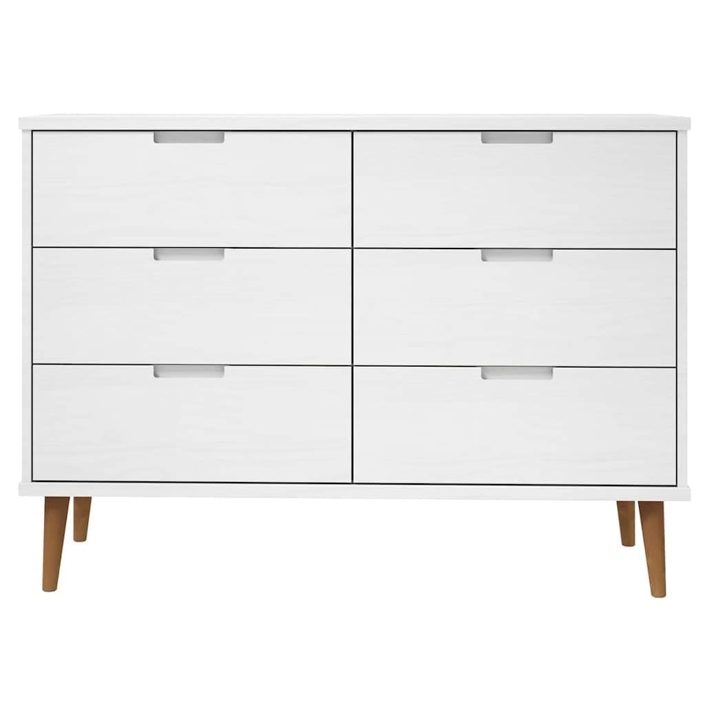 Générique Komoda MOLDE biała 113x40x80 cm, 6 szuflad