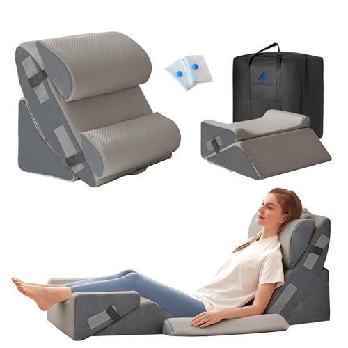Ahpmeoa 6PCS Wedge Pillow Set for After Surgery, Sit Up Pillow for Bed, Back Support Pillow, Bed