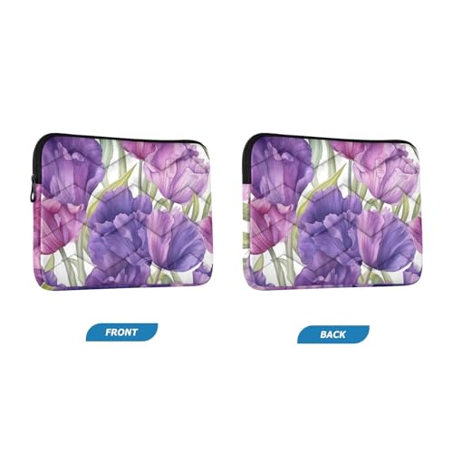 Funda para laptop 13-14 pulgadas con diseño floral púrpura miniatura 2