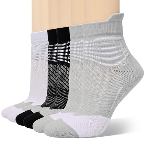 Image of IRAMY Compression Ankle Support Socks Women Wicking Cushioned Athletic Plantar Fasciitis Relief 3 /4 /6 Pairs