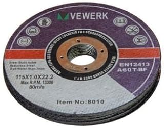 4 1/2" S/Steel Cutting Discs 115mm x 1.00mm x 22.2mm 10pk B8010