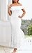 MITILLY Women's 2026 Formal Wedding Guest Dress Summer Elegant Off The Shoulder Bodycon Cocktail Maxi Dresses Large White