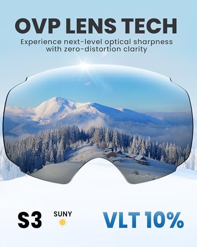Image of OutdoorMaster Ski Goggles PRO - Frameless, Interchangeable Lens 100% UV400 Protection Snow Goggles for Men & Women ( Camo Frame VLT 10% Grey Lens with REVO Silver and Free Protective Case)