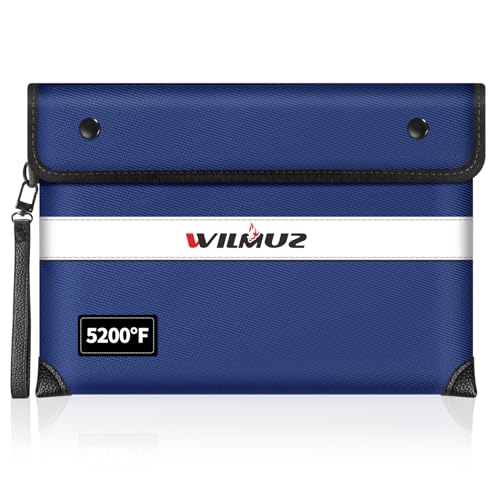 Image of Fireproof Bag Dual Reflective Strips, Waterproof Zipper, 5200F Heat | Fireproof Waterproof Bag, 11 x 7.7 Inch Portable Document Storage with Carry Handle for Passports,Jewelry and Important Items