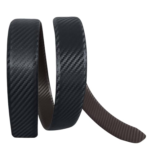 Image of Aakarshini Italian original leather belt strap /strip for men : Reversible, Adjustable, Without Buckle, Grip & Holes, Black /Brown ** Select the size carefully **