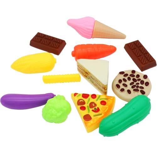 DERAYEE Lebensmittel Spielzeug Kinder Hamburger Set Kunststoff Obst Gemüse Set gefälschte Lebensmittel Kinderspielzeug für Mädchen und Jungen ab 3 Jahre