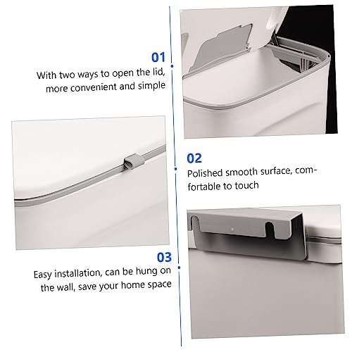 Caneca de basura rectangular blanca para pared STOBAZA miniatura 3