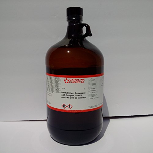 Diethyl Ether, Anhydrous, ACS Reagent, â‰¥99.0%, 4L Contains BHT as Inhibitor
