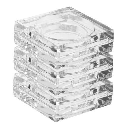 Beavorty 5 Juegos Caja De Embalaje De Lápiz Labial Corrector Frasco De Vidrio Con Tapa Bloque De Exhibición Redondo Tapas De Botones Contenedores De Loción Con Tapas 3 piezas * 5