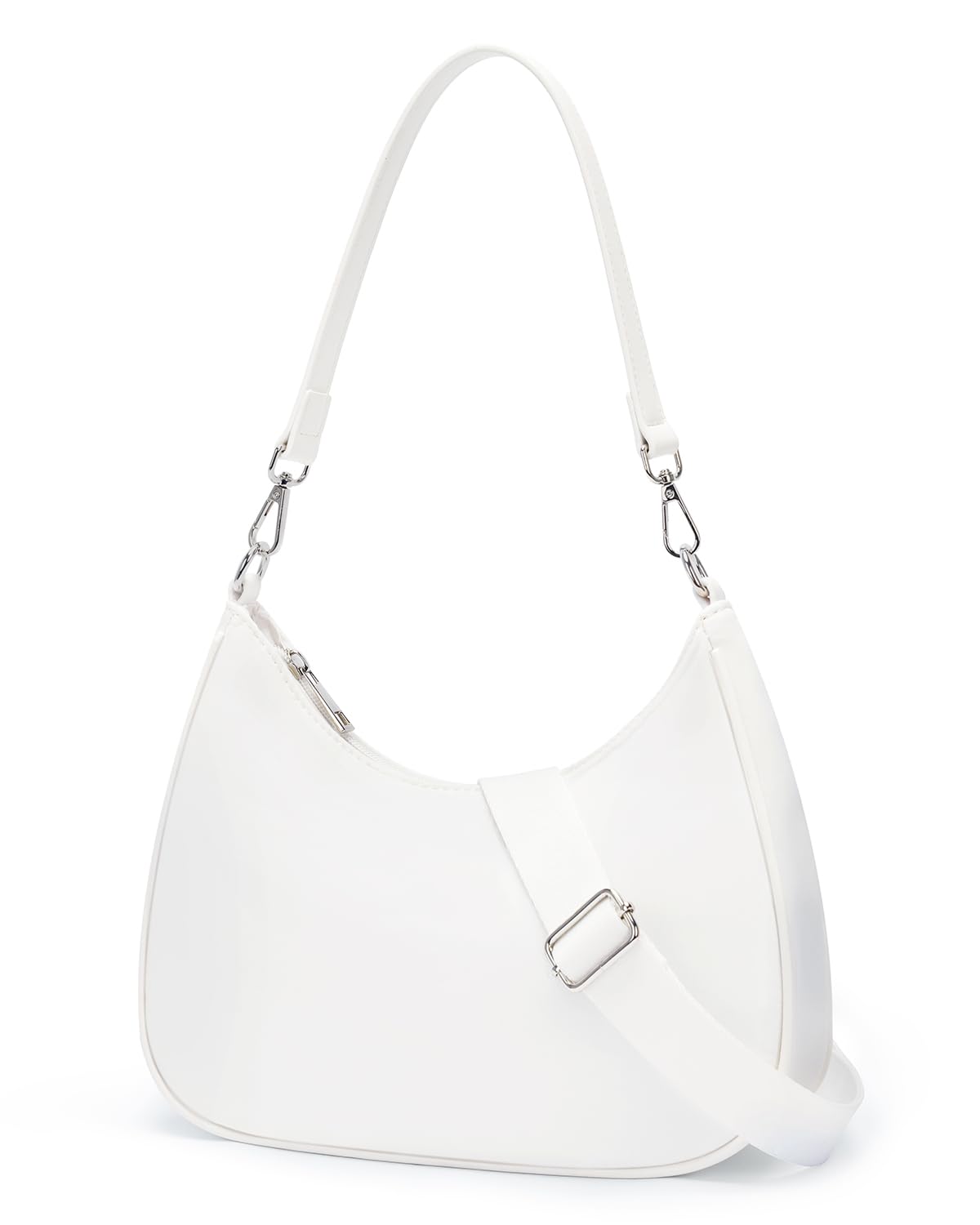 CHOLISS Small Crescent Shoulder Bag for Women - 2-in-1 Nylon Crossbody Bag, Trendy Everyday Bag with Adjustable Straps