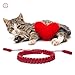 Handmade Red Macrame Cat Collar | Adjustable Eco-Friendly Feline Accessory | Protection Knot Design for Kittens and Adult Cats | Fits Neck Sizes 8-12 Inches | Durable, Stylish, and Lucky Pet Fashion
